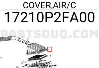 Honda 17210P2FA00 COVER,AIR/C