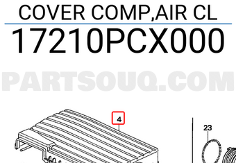 Honda 17210PCX000 COVER COMP,AIR CL