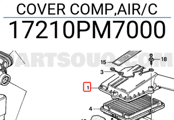 Honda 17210PM7000 COVER COMP,AIR/C