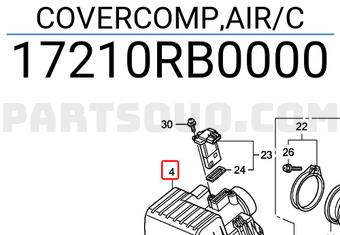 Honda 17210RB0000 COVERCOMP,AIR/C
