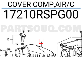 Honda 17210RSPG00 COVER COMP,AIR/C