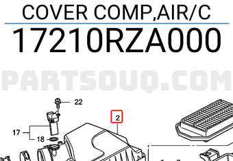 Honda 17210RZA000 COVER COMP,AIR/C