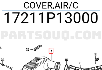 Honda 17211P13000 COVER,AIR/C