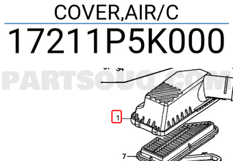 Honda 17211P5K000 COVER,AIR/C
