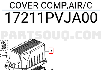 Honda 17211PVJA00 COVER COMP,AIR/C