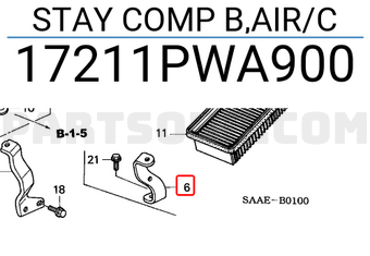 Honda 17211PWA900 STAY COMP B,AIR/C