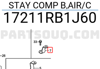 Honda 17211RB1J60 STAY COMP B,AIR/C