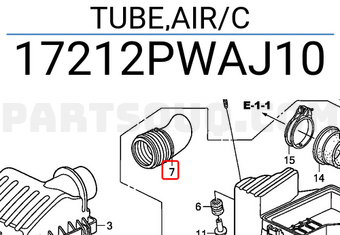 Honda 17212PWAJ10 TUBE,AIR/C