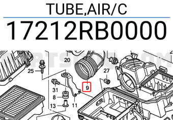 Honda 17212RB0000 TUBE,AIR/C