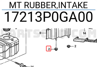 Honda 17213P0GA00 MT RUBBER,INTAKE