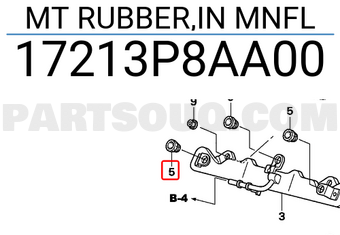Honda 17213P8AA00 MT RUBBER,IN MNFL
