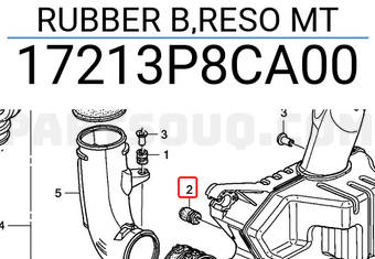 Honda 17213P8CA00 RUBBER B,RESO MT