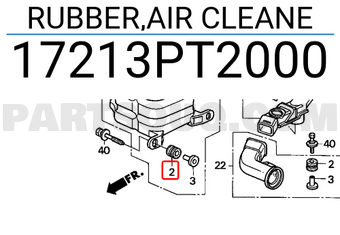 Honda 17213PT2000 RUBBER,AIR CLEANE