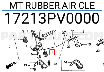 Honda 17213PV0000 MT RUBBER,AIR CLE