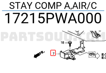 Honda 17215PWA000 STAY COMP A,AIR/C