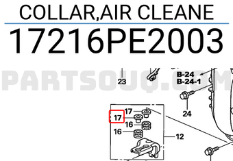 Honda 17216PE2003 COLLAR,AIR CLEANE
