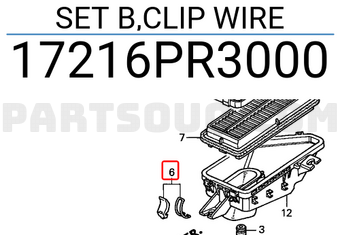 Honda 17216PR3000 SET B,CLIP WIRE
