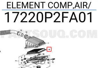 Honda 17220P2FA01 ELEMENT COMP,AIR