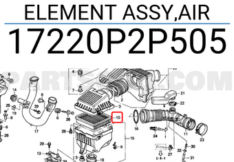Honda 17220P2P505 ELEMENT ASSY,AIR