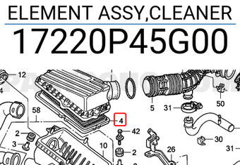 Honda 17220P45G00 ELEMENT ASSY,CLEANER