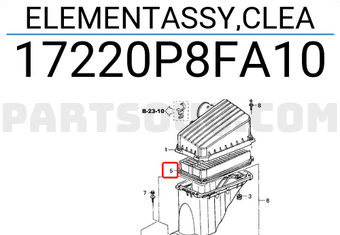 Honda 17220P8FA10 ELEMENTASSY,CLEA
