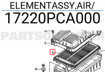 Honda 17220PCA000 ELEMENTASSY,AIR
