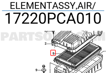Honda 17220PCA010 ELEMENTASSY,AIR