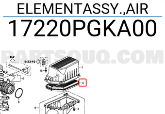 Honda 17220PGKA00 ELEMENTASSY.,AIR