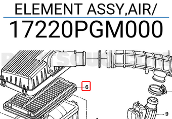 Honda 17220PGM000 ELEMENT ASSY,AIR