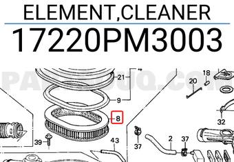 Honda 17220PM3003 ELEMENT,CLEANER