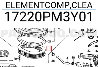Honda 17220PM3Y01 ELEMENTCOMP,CLEA