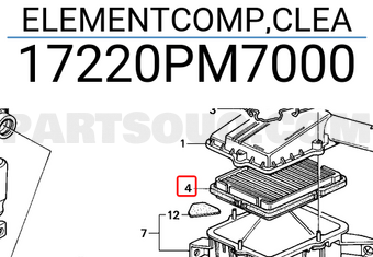 Honda 17220PM7000 ELEMENTCOMP,CLEA