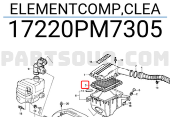 Honda 17220PM7305 ELEMENTCOMP,CLEA