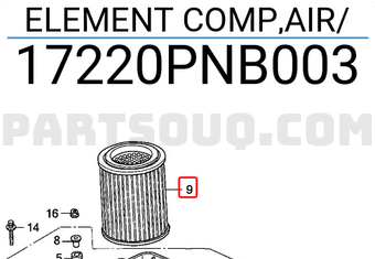 Honda 17220PNB003 ELEMENT COMP,AIR