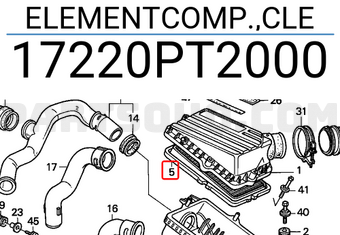 Honda 17220PT2000 ELEMENTCOMP.,CLE