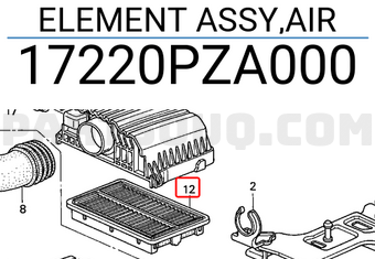 Honda 17220PZA000 ELEMENT ASSY,AIR