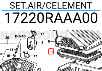 Honda 17220RAAA00 SET,AIR/CELEMENT