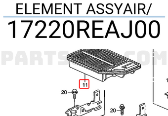 Honda 17220REAJ00 ELEMENT ASSYAIR