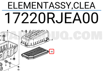 Honda 17220RJEA00 ELEMENTASSY,CLEA