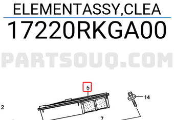 Honda 17220RKGA00 ELEMENTASSY,CLEA