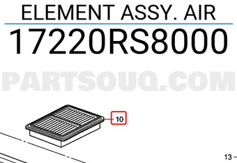 Honda 17220RS8000 ELEMENT ASSY. AIR