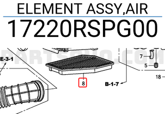 Honda 17220RSPG00 ELEMENT ASSY,AIR