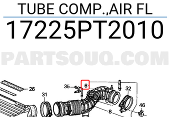 Honda 17225PT2010 TUBE COMP.,AIR FL