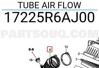 Honda 17225R6AJ00 TUBE AIR FLOW