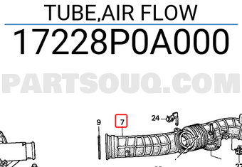 Honda 17228P0A000 TUBE,AIR FLOW