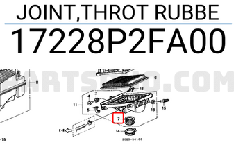Honda 17228P2FA00 JOINT,THROT RUBBE