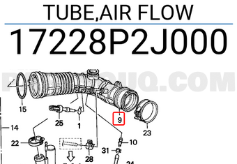 Honda 17228P2J000 TUBE,AIR FLOW