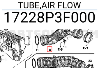 Honda 17228P3F000 TUBE,AIR FLOW