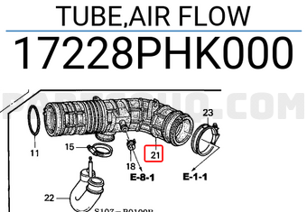 Honda 17228PHK000 TUBE,AIR FLOW