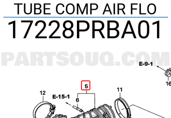 Honda 17228PRBA01 TUBE COMP AIR FLO
